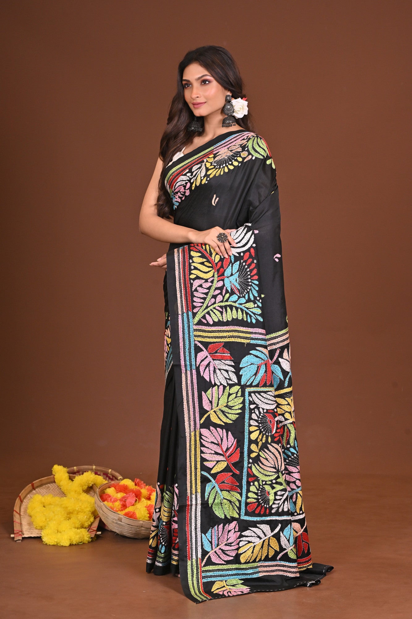 TAMOSHIKHA BLENDED SILK KANTHA SAREE Thumbnail
