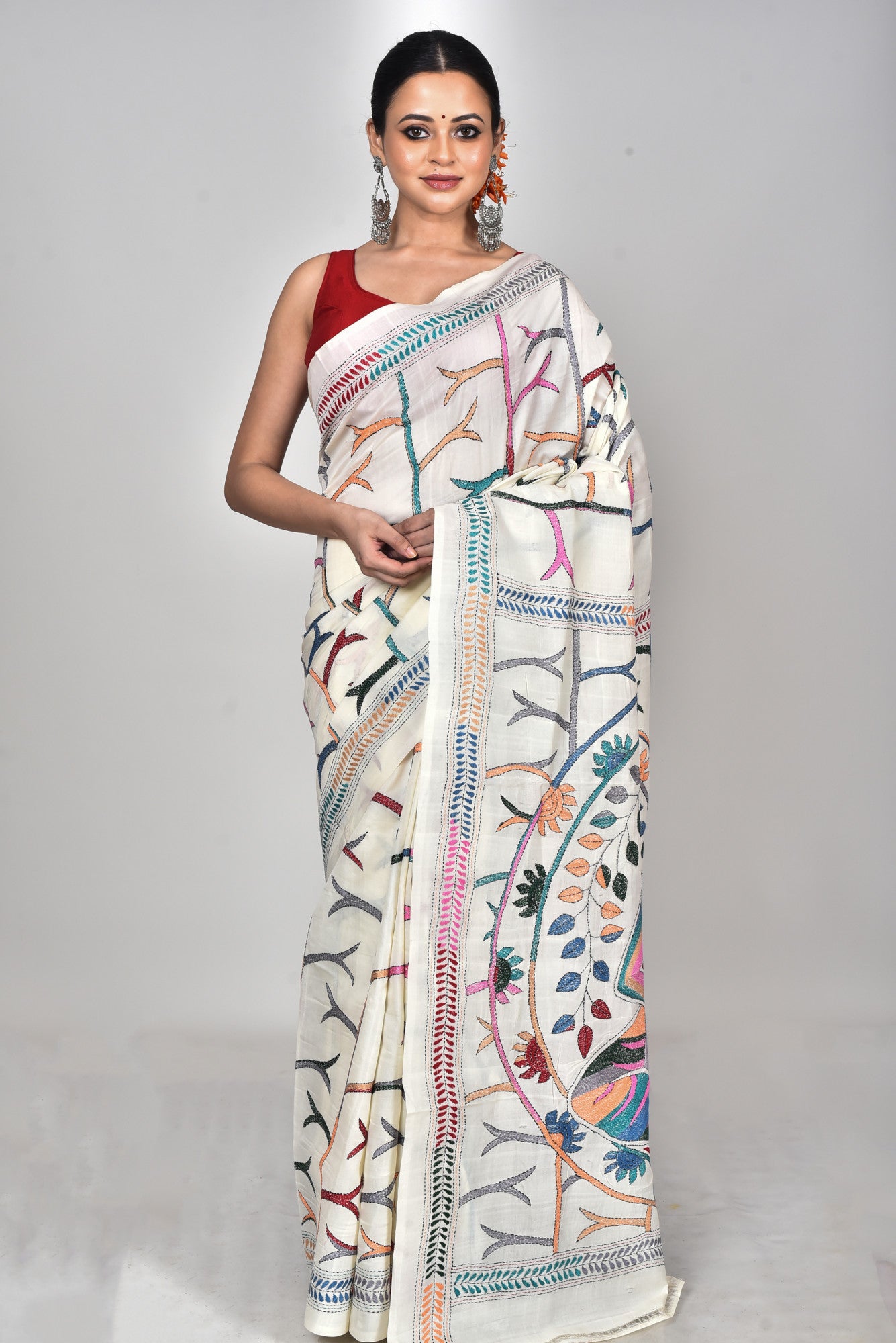 TUSSAR SILK KANTHA SAREE