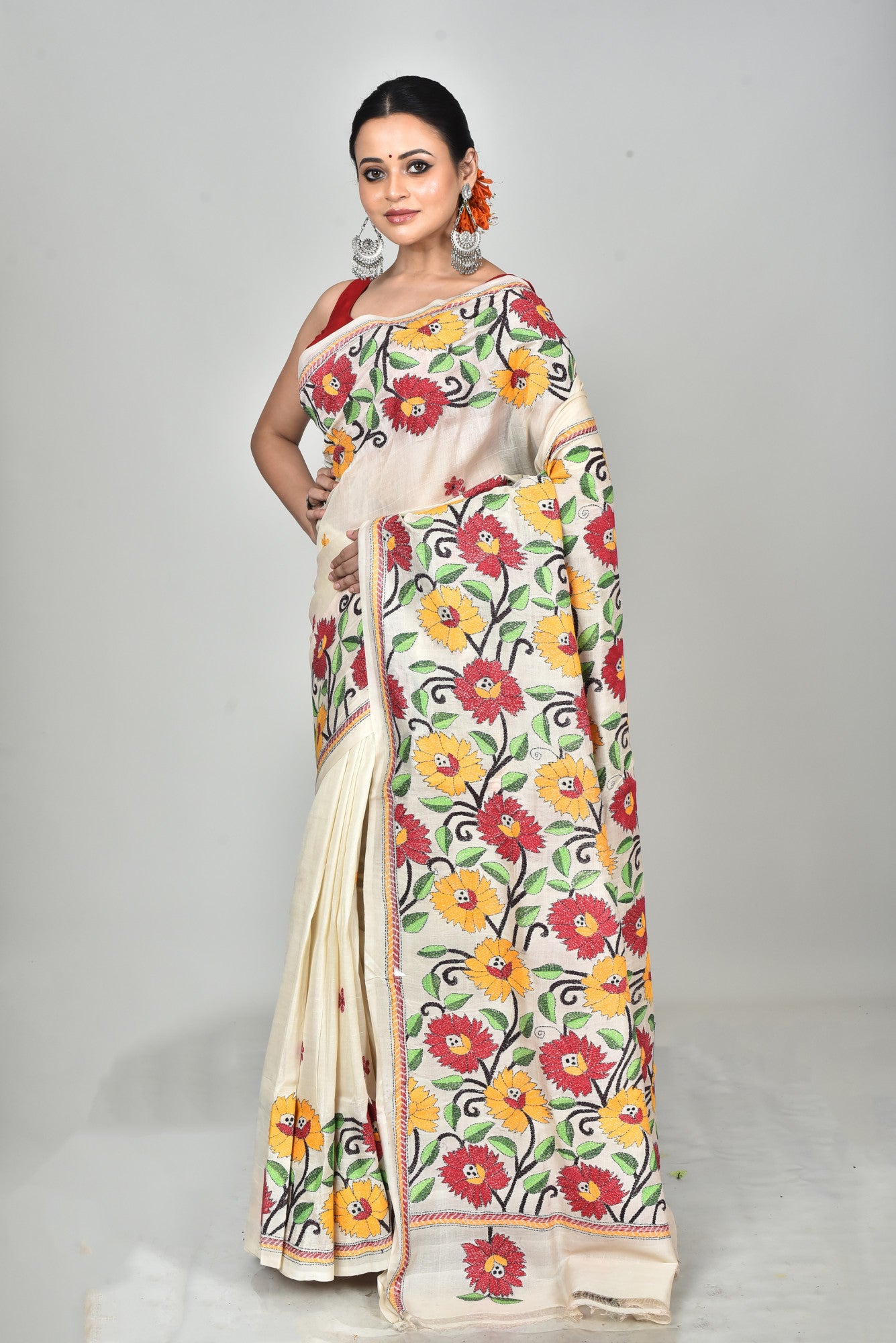 TUSSAR SILK KANTHA SAREE Thumbnail