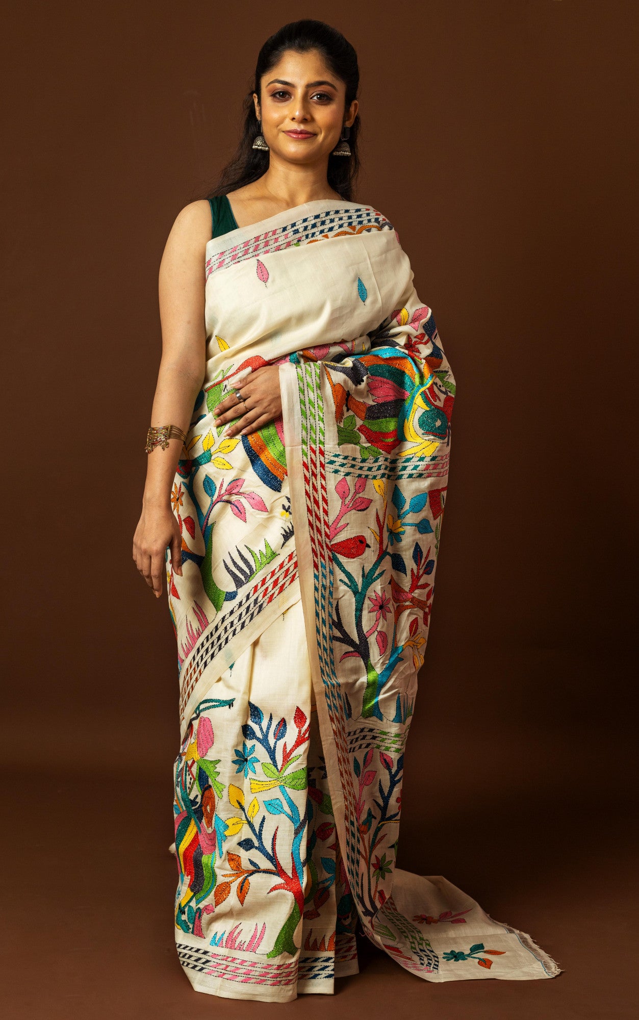 Tussar Silk Kantha Saree