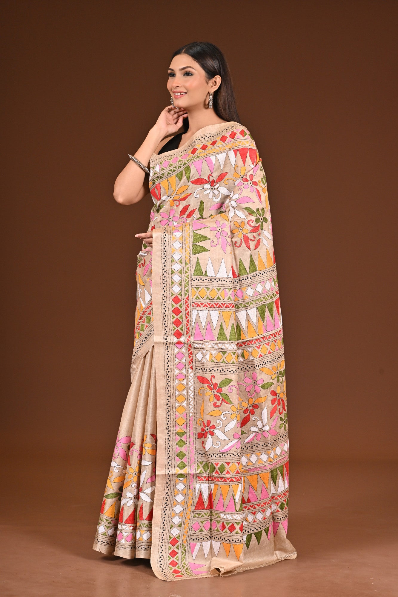 TUSSAR SILK KANTHA SAREE Thumbnail