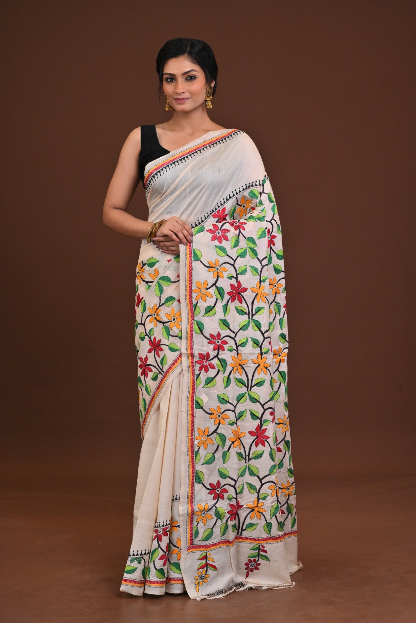 Tussar Silk Kantha Saree Thumbnail