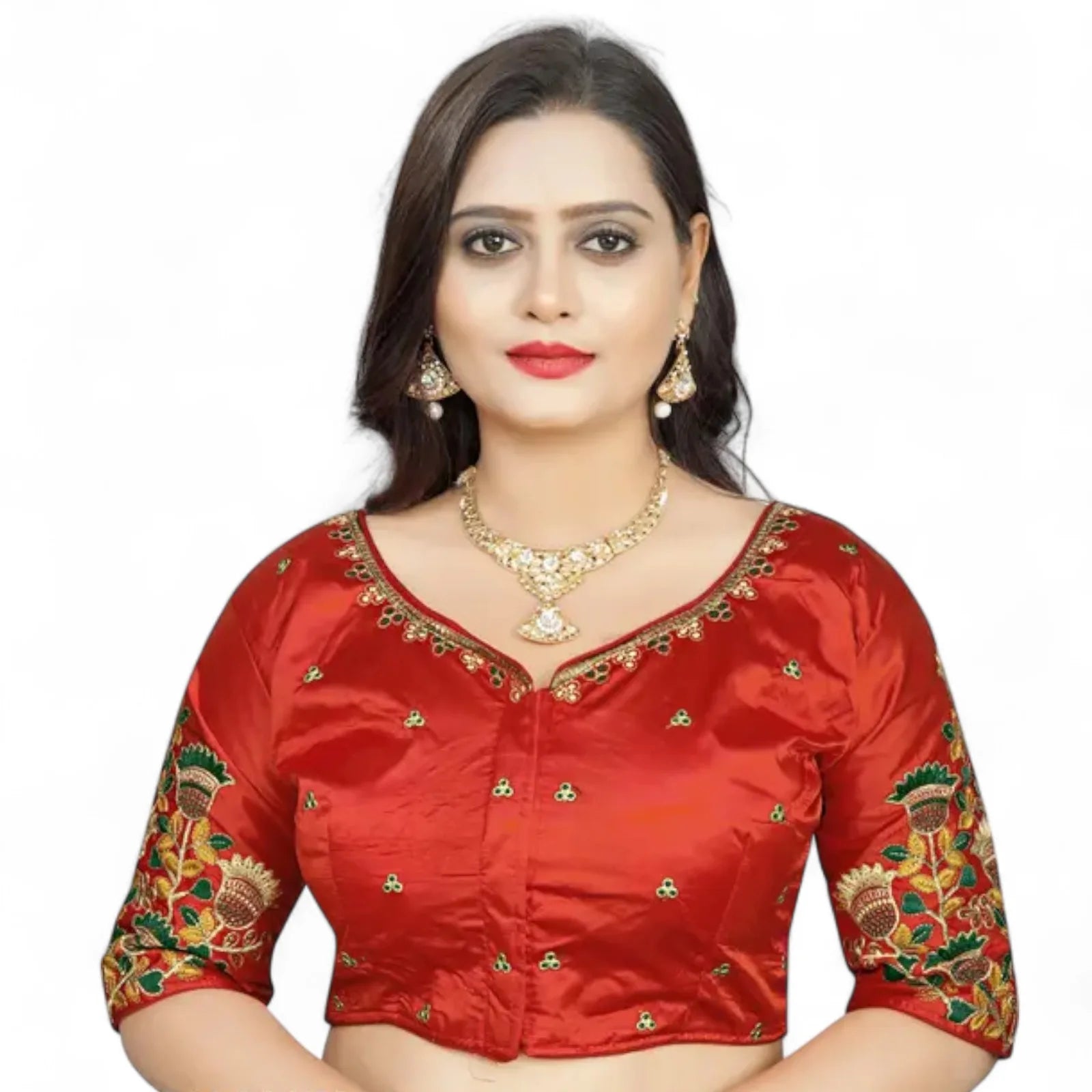 Red Embroidered blouses for sarees