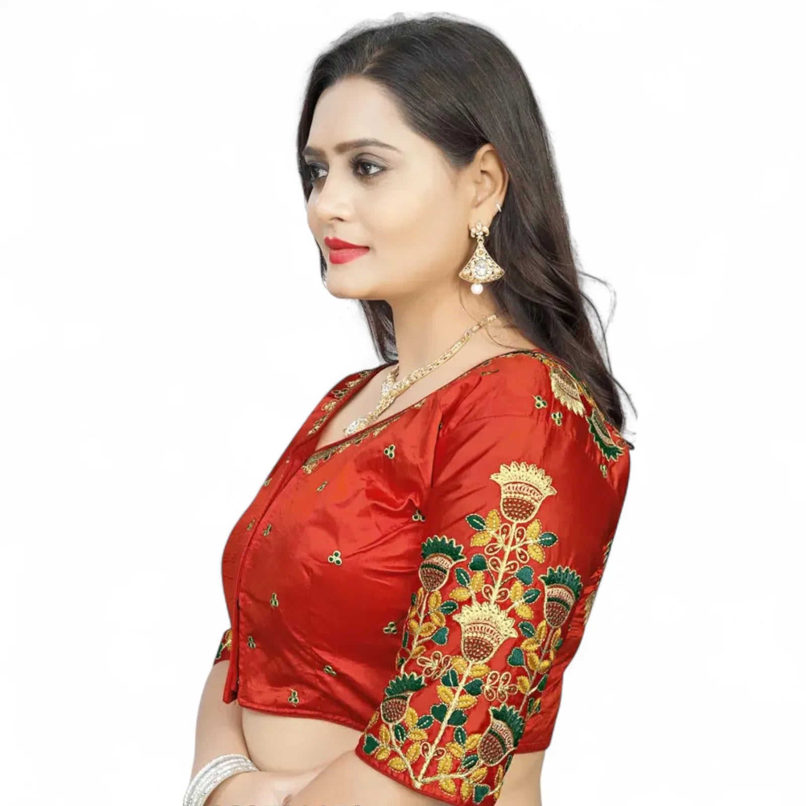 Red Embroidered blouses for sarees